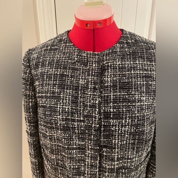 Brooks Brothers 346 Gray & White Tweed Blazer Jacket Cotton Linen Blend S-M - Picture 4 of 9
